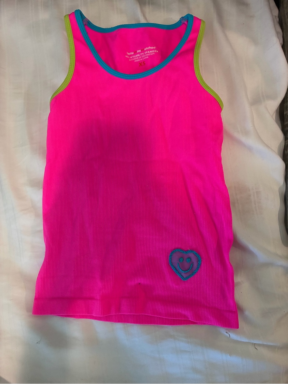 Little Miss Matched Pretty Pink Ribbed Racerback Tank Top